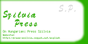 szilvia press business card